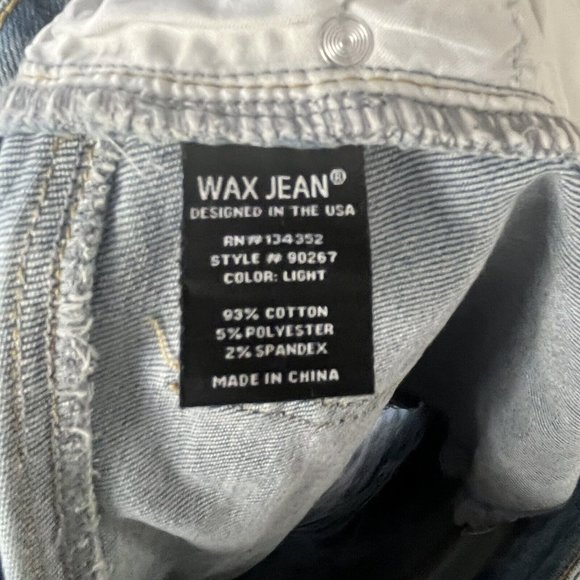 Wax Jeans Shorts Womens Médium Blue Denim Distressed Boyfriend Fit Casual Ladies - Picture 11 of 12